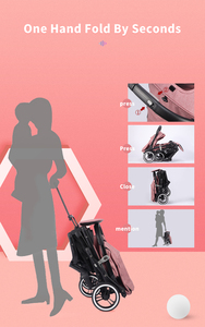 2023 hot-bán 818 + bé trọng lượng nhẹ gấp xe đẩy xe đẩy em bé 3 trong 1 - Product Image 3