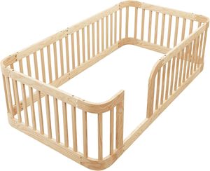 Letto a terra matrimoniale personalizzato Montessori con sponde di sicurezza per bambini, struttura letto a terra per ragazzi e ragazze - Product Image 3