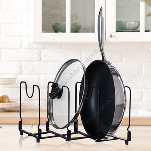 <b>Pot</b> <b>Lid</b> Rack Multi Layer Cookware Storage Stand With Stand Kitchen Organization Square Metal <b>Lids</b> Draining Rack - Product Image 1