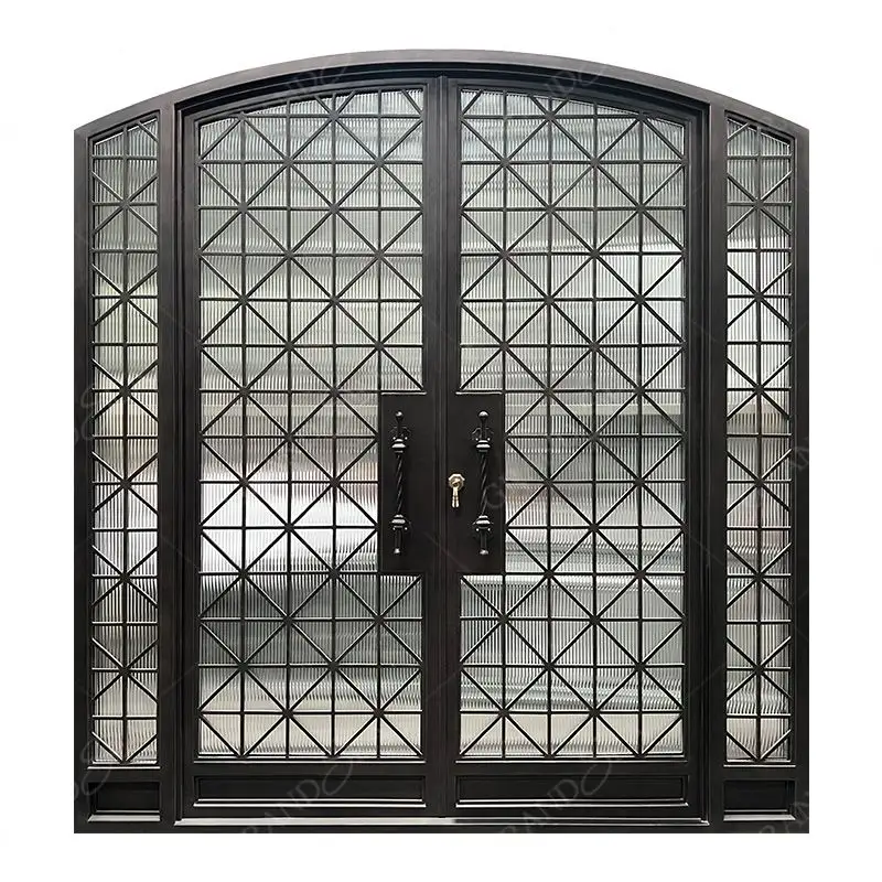 Customized Wrought Iron/ Steel Door Window Grilles Design Steel Frame Swing Door Iron Door Designs For Home India