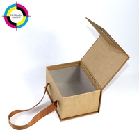 Boîte cadeau à rabat en papier kraft avec logo personnalisé, boîte d'emballage de luxe pour bijoux avec motif en relief et ruban