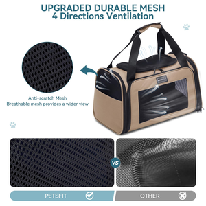 Outdoor Portable <b>Large</b> Pet Cat & Dog Travel Carrier Foldable <b>Backpack</b> with Mesh Window Zipper Closure Modern Classic Slings - Product Image 3