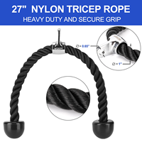 Ensemble de 4 barres de rotation chromées, corde pour triceps et barre en forme de V, équipement de fitness pour la salle de sport à domicile, câble en acier et caoutchouc, poignées en D et en V