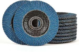 <span class=keywords><strong>Disque</strong></span> de polissage à lamelles bleu en oxyde d'aluminium P60 115 mm, dureté moyenne, avec fibre de verre <span class=keywords><strong>pour</strong></span> utilisation sur aciers alliés et inoxydables - Product Image 2