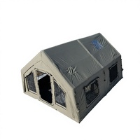 Tente de toit gonflable géante entièrement automatique 3,6x4,8m en tissu de coton 17,2ft pour camping extérieur, imperméable 3000mm, installation rapide