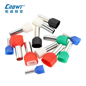 Câble à double fil Awg avec embouts de différentes tailles E2508, embout à sertir double, gaine isolée de 4 mm, extrémité de cordon, borne à broche - Product Image 1