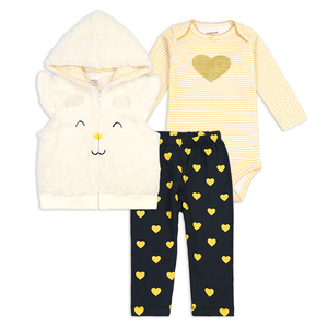 Gilet <span class=keywords><strong>polaire</strong></span> pour bébé 3-<span class=keywords><strong>18</strong></span> <span class=keywords><strong>mois</strong></span> Vestes sans manches pour garçons et filles avec barboteuse à manches longues et longue pants3-<span class=keywords><strong>18</strong></span> <span class=keywords><strong>mois</strong></span> bébé V - Product Image 4