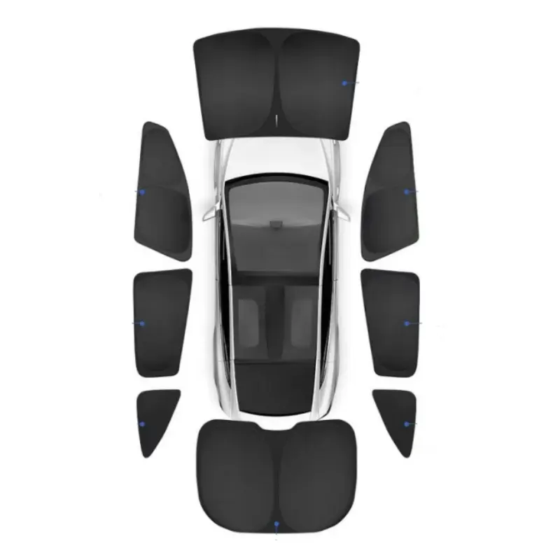 2024 Car interior accessories auto anti-peeping full set 8pcs side window car sunshade for tesla model y