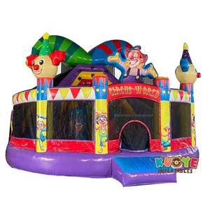 Zirkus Multi Play Clown Bouncy Castle Hupfburg Payaso mágico Bouncer Circus Bouncy Playland con tobogán Clown Bounce House - Product Image 1