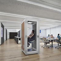 Module de bureau modulaire portable en acier moderne, à hauteur réglable, avec panneaux mobiles et insonorisation 40 dB pour immeubles de bureaux