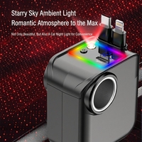 Chargeur de voiture rapide 120W avec câbles intégrés Type-C et Lightning, éclairage RGB, affichage numérique, prise allume-cigare pour iPhone Android
