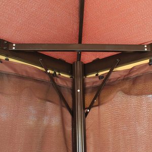 Gazebo moderne en aluminium 10x13 avec toit souple, pour balcon extérieur, cour, avec rideaux en polyester et écrans de ventilation - Product Image 6