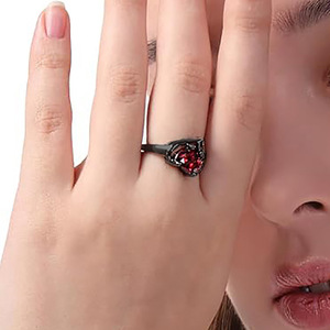 Anello a quattro punte Sweet Heart per donna, gioielli romantici alla moda - Product Image 5