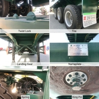 Semi-remorque plateau populaire à 2/3/4 essieux, robuste et ultra-durable, conçue avec poutre en I pour le transport de marchandises en port et entrepôt