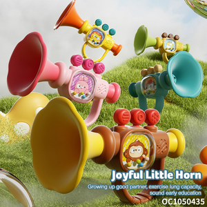 <span class=keywords><strong>Trompette</strong></span> en plastique bon marché avec motif d'animaux <span class=keywords><strong>de</strong></span> dessin animé, haut-parleur mégaphone, fabricant chinois, jouets promotionnels classiques pour enfants - Product Image 2