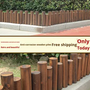 Anticorrosive Eco-Friendly Nature <strong>Wood</strong> <strong>Garden</strong> Fence Outdoor Yard Solid <strong>Wood</strong> Pier Landscaping Decoration Carbonized <strong>Wood</strong> <strong>Stake</strong> - Product Image 2