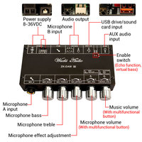 WUZHI AUDIO DAM H1 Karaoke Reverb Board Dispositivo de efecto de escenario frontal Mac Micrófono KTV Cantando con BT USB Módulo de sonido de decodificación