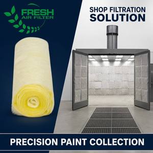 Rollo de Filtro de Fibra de Vidrio G2-G4 de Baja Resistencia, Filtro de Exceso de Pintura en Degradado para Cabina de Pintura - Product Image 1