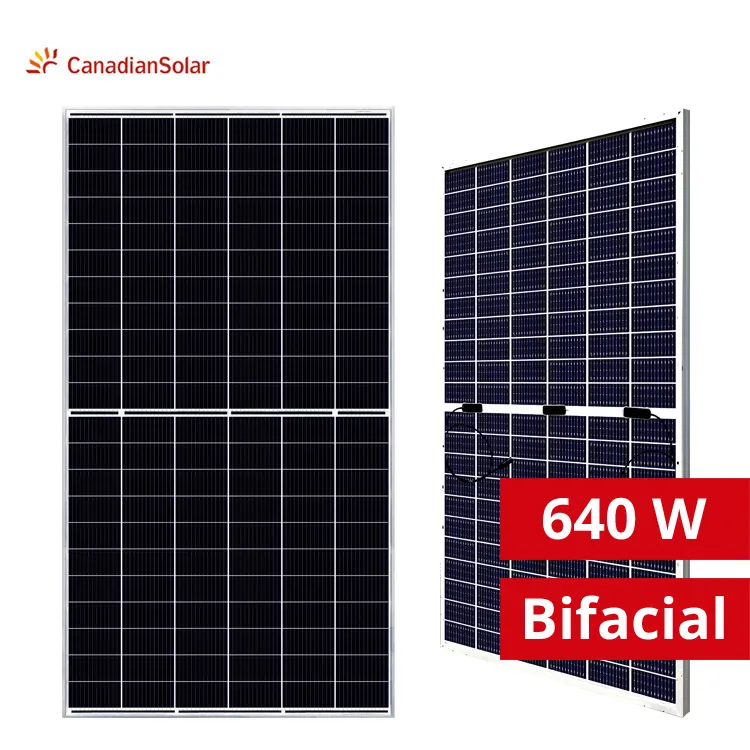 Canadiansolar bifaical bihiku7 Chất lượng cao 640W 645W 650W Monocrystalline PV bảng điều khiển năng lượng mặt trời