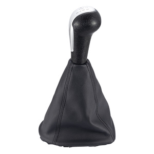 Poignée de levier de vitesses Chevrolet en cuir noir mat argenté, ajustement ergonomique - Product Image 5