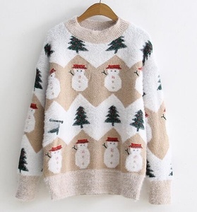 2024 automne hiver pour <span class=keywords><strong>Amazon</strong></span> commerce extérieur femmes <span class=keywords><strong>pull</strong></span> <span class=keywords><strong>pull</strong></span> nouveau Style européen américain dessin animé arbre <span class=keywords><strong>de</strong></span> noël bonhomme <span class=keywords><strong>de</strong></span> neige - Product Image 6