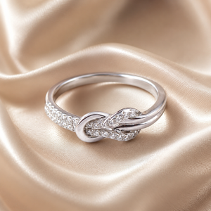 Anello con design a nodo floreale, stile creativo, per donna, gioiello per occasioni nuziali - Product Image 4