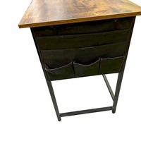 Bureau d'ordinateur moderne avec cadre en métal brun, grand plateau de travail, tiroirs de rangement, assemblage facile, espace pour imprimante
