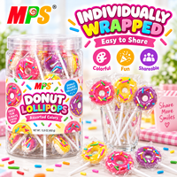 Bonbons durs fruités en forme de beignets personnalisés en usine, sucettes