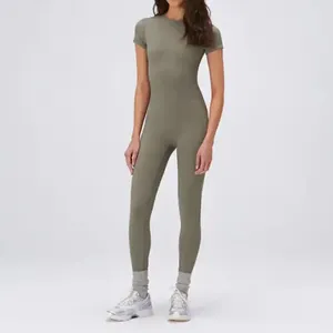 2023定制健身房连身衣运动服批发纯色紧身瑜伽健身一体式女式连身衣