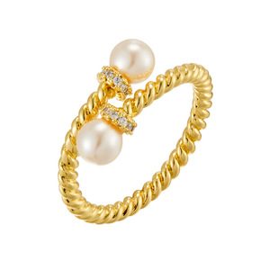 Retro Braided Pearl Open <b>Ring</b> <b>Adjustable</b> Design For Women Index Finger Jewelry Gift - Product Image 5