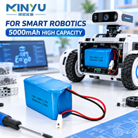 MINYU OEM 7.4V 5000mAh 37Wh 18650 Paket Baterai Li Ion Isi Ulang dengan Konektor 2 Pin untuk Lampu LED Speaker Printer Robot