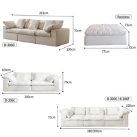 Minimalistisches 3-Sitzer Sektional-Sofa Vakuumkomprimiertes Modulares Cloud-Sofa Kompressionssofa für Wohnzimmer Maßgefertigter Stoff