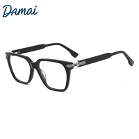 25214A Monture de lunettes carrée classique et élégante pour hommes, en acétate, avec charnière à ressort, logo personnalisé