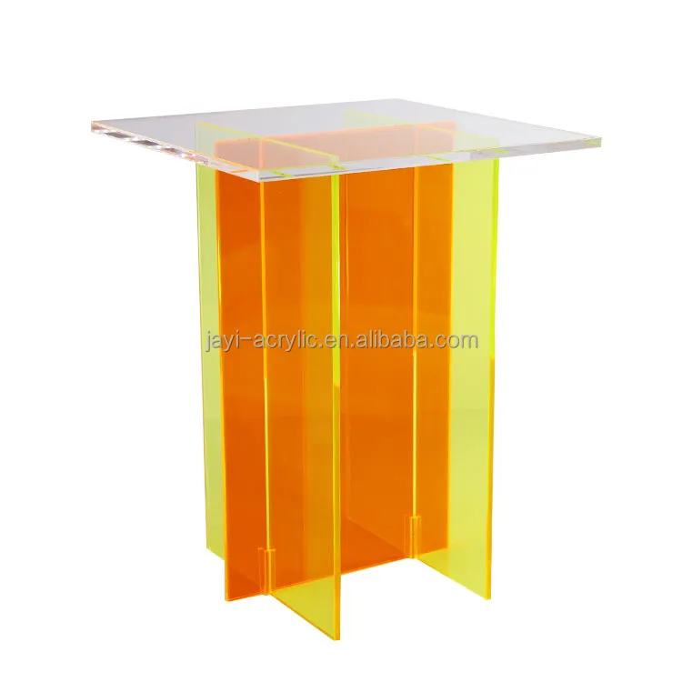 Clair en plastique tables d'extrémité en plexiglas moderne table basse