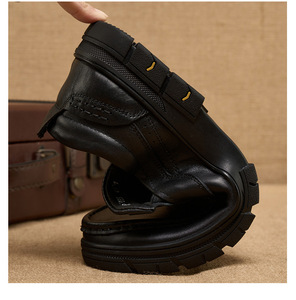 Chaussures en cuir décontractées respirantes et <span class=keywords><strong>antidérapantes</strong></span>, chaussures de ville à enfiler, en cuir de vachette pleine fleur avec doublure en peau de porc et semelle en caoutchouc - Product Image 6