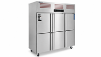 Réfrigérateur et congélateur commercial à double température 630+670L à 6 portes pour le stockage de viande et de fruits de mer