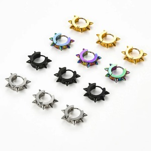 1 Paire de Boucles d'Oreilles Clous Épineux en Acier Inoxydable pour Femmes et Hommes, Style Punk, Amusant, Street Pop, Hip Hop, Gothique, Bijoux de Piercing, Cadeau Tendance - Product Image 1