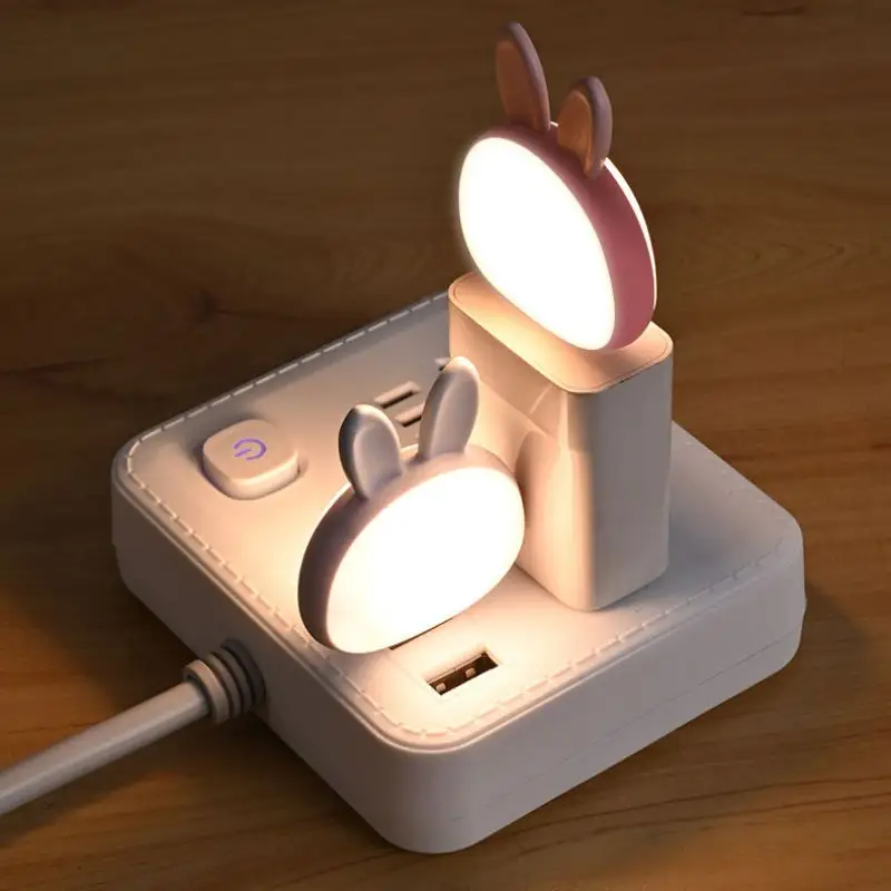 Akıllı ses USB Plug-in Bunny led gece lambası ses kontrolü aydınlatma başucu gece lambası yaratıcı hediye