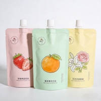 Pochette en plastique recyclable avec bec verseur et bouchon à vis, imprimée par gravure, personnalisable, 200 ml, 300 ml, 500 ml, pour purée de fruits pour bébé, lait, gelée, liquide