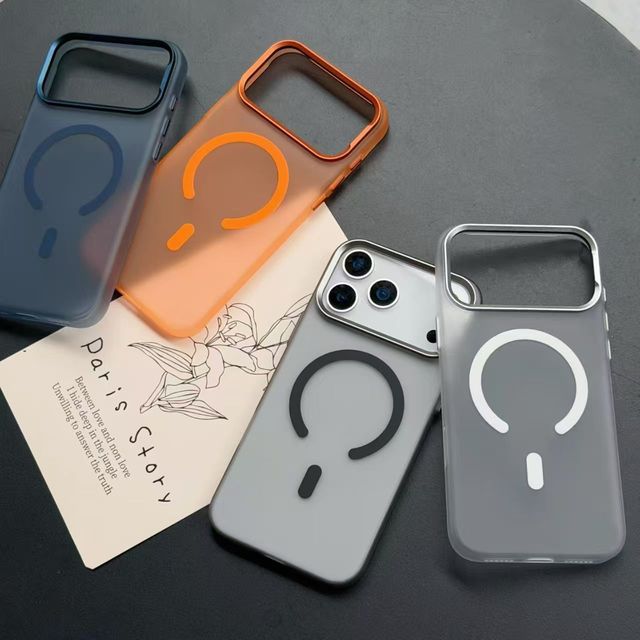 Matte Ins Style PC Case Electroplate Metal Lens/Buttons for iPhone 17 Pro Max-25W Qi2.2 Wireless Charging Magnetic Shockproof
