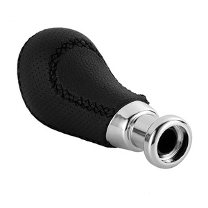 Leather Gear <b>Shift</b> <b>Knob</b> For Lada 2107 Manual Transmission Ergonomic Design Black With Stitching - Product Image 4
