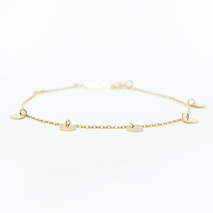 Dijes de disco de 5mm, pulsera ajustable de cadena chapada en oro Real de Plata de Ley 925, listo para enviar, logotipo personalizado - Product Image 3