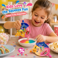Bonbons liquides triple saveur de fruits personnalisés en usine, gelée de jus à presser, sirop de gelée, bonbons en gel pour enfants