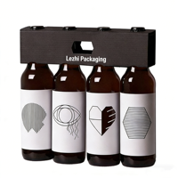 Karton Bierflaschenträger Box für 4 oder 6 Flaschen mit Individuellem Logo Wasserflaschenhalter