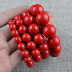 Cinnabar <b>Bracelet</b> 108 Beads Round <b>Ball</b> Unisex Gift Jewelry Ethnic Style Hangzhou Origin - Product Image 2