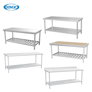 Tavolo <span class=keywords><strong>da</strong></span> <span class=keywords><strong>lavoro</strong></span> personalizzabile in acciaio inox con piano ripiano regolabile per cibo <span class=keywords><strong>cucina</strong></span> isole carretti - Product Image 6