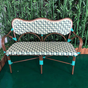 Vente en gros de meubles en rotin canapé d'extérieur <span class=keywords><strong>restaurant</strong></span> jardin <span class=keywords><strong>Paris</strong></span> France meuble en osier chaise en aluminium Bistro banc en rotin - Product Image 3