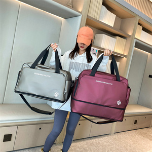 Bolsa de deporte plegable con logotipo personalizado, bolsa de deporte de gran capacidad Oxford impermeable para hombres y mujeres, bolsa de deporte de viaje para fitness