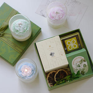 زهرة زهور فاخرة شمع الصويا هدية عيد الحب جرة زجاجية زهرة الفاوانيا زخرفة العطر العطرية حسب الطلب - Product Image 2