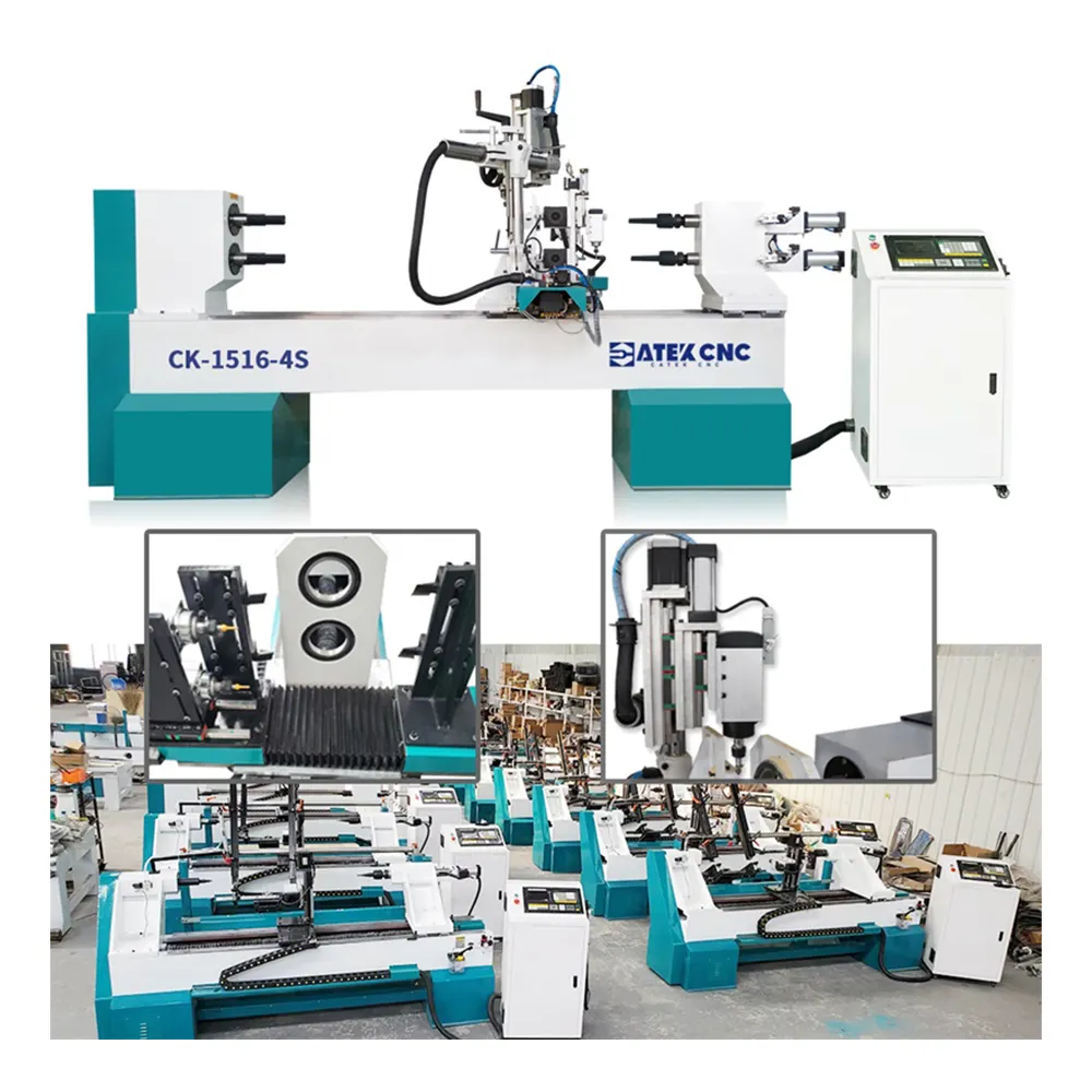 최고 품질 고정밀 4 축 회전 선반 기계 자동 공구 교체 기계 테이블 다리 CNC 나무 선반